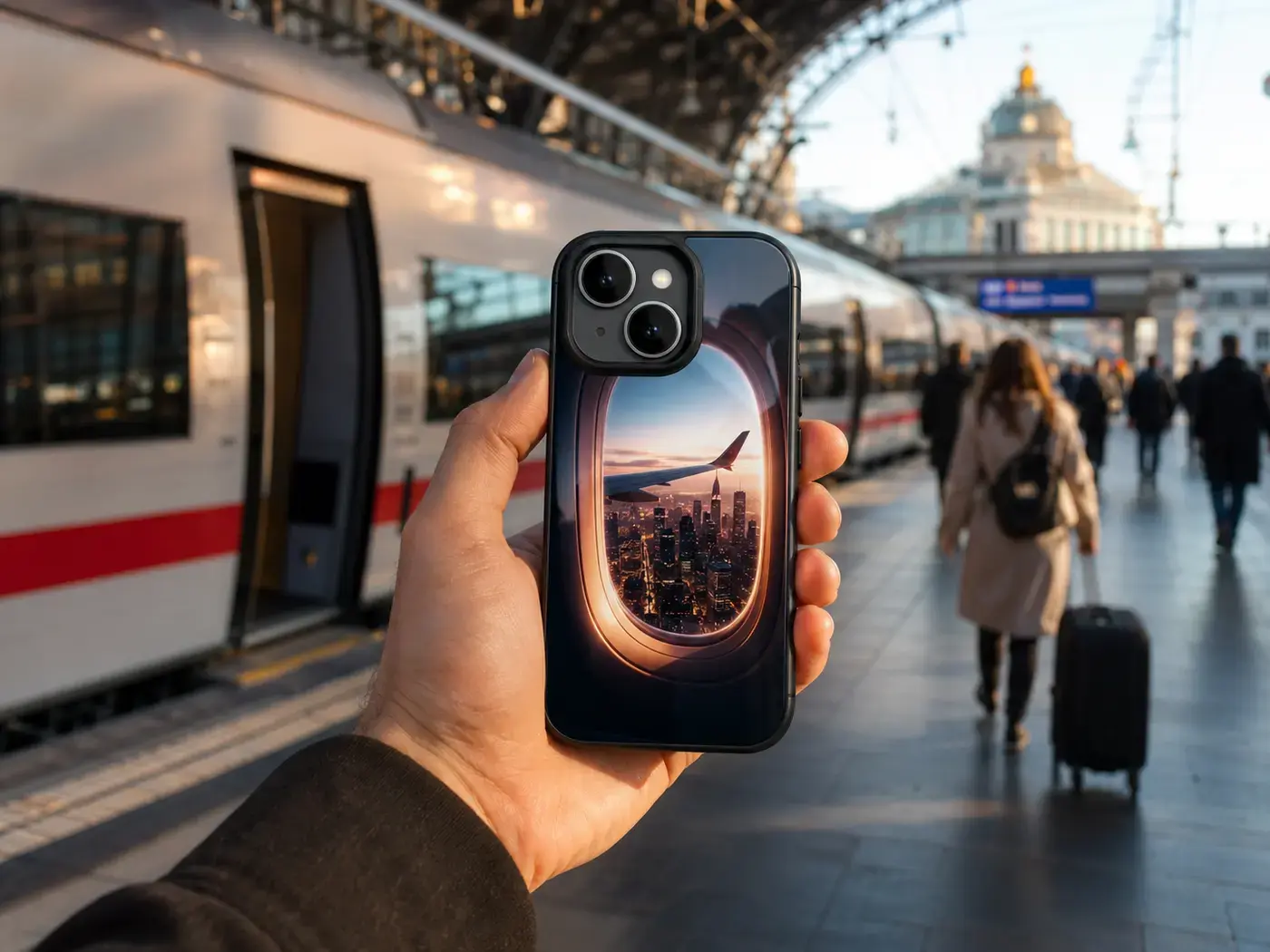 Case with a travel photo